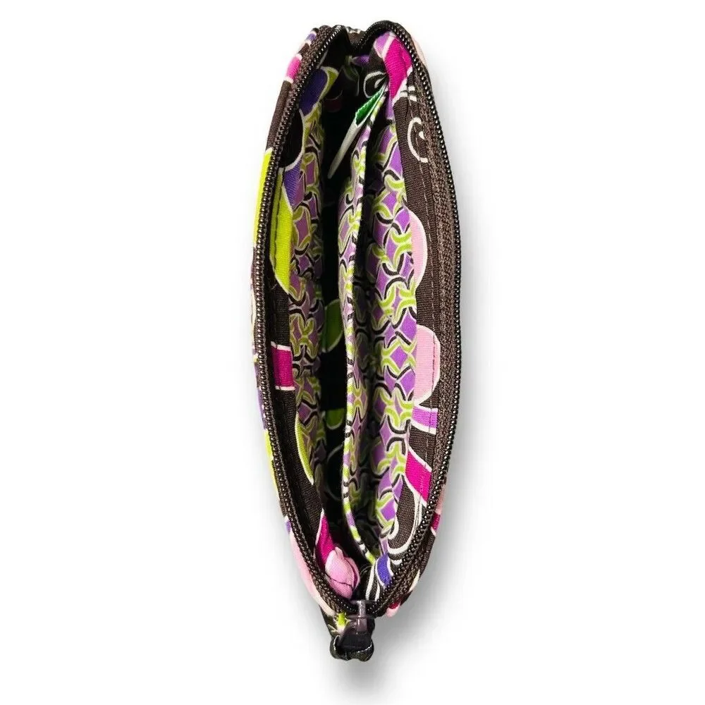 Vera Bradley Wristlet Zip Wallet Pink Green Floral Quilted Cotton Organizer‎ Bag - Picture 5 of 13